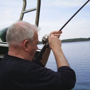 Media 'Get that fish on board' in album 'Father in law Bill enjoys his trip to lake Martin and first time on C-Pearl'