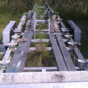 Media 'Removed the old bunks so I can relocate the brackets' in album '2000 Float On Cat Trailer'