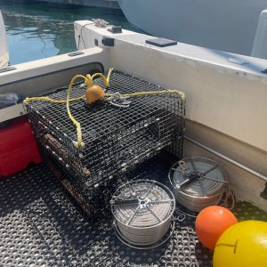 So much more space with the 400 foot shrimp pot ropes on the winders rather than in a coil or bucket.