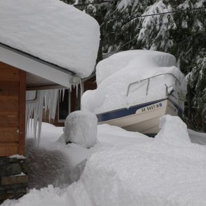 winter 2006/2007 was record snowfall in Juneau, 198 inches.  I need a boat shed.
