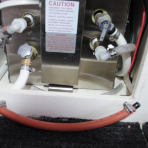 Media 'Seaward S700 Water Heater - 4 Pipes, open the two valves (drain and pressure vent) and connect the other two hoses (cold supply left, hot output right) on barbs together with 13" hose and two 1/2" double barbs.' in album 'Seaward S700 Water Heater - 4 Pipes, open the two valves (drain and pressure vent) and connect the other two hoses (cold supply left, hot output right) on barbs together with 13" hose and two 1/2" double barbs.'