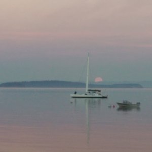 Moonset from West Beach on Orcas