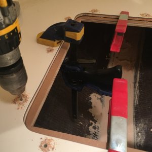 025 clamped the underframes to continue drilling through using the top holes as guides