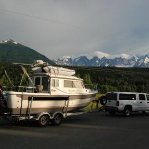 New tow rig -2007 Classic Silverado HD 2500, Duramax/Allison.  Seven Sisters Mountain Range, British Columbia in background.