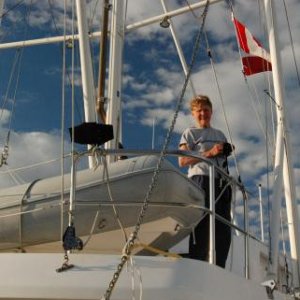 Author Reanne-Hemmingway-Douglass aboard the Baidarka
