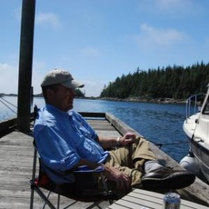Relaxing at Meyer?s Chuck North of Ketchikan, Alaska