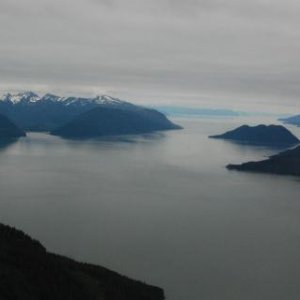 Looking south from Juneau down Stephens Passage