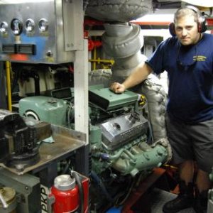 Engine room in the Coast Guard buoy-tender