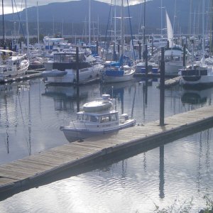 JC Lately at the John Wayne launching dock in Sequim Bay.
