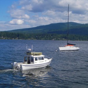 JC Lately headed south past Sequim Bay State Park. "Gotcha motor runnin, headin out on the bay"