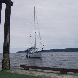 "16 tons and what do ya get, 'nuther day older and more work on the deck."  Approaching SBSP.
