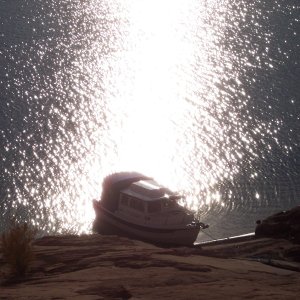 Early morning sun reflecting on water and Sea Swell in Hansen Creek Canyon 11-14-10