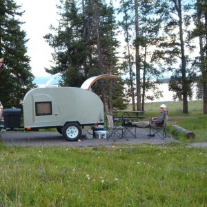 Media 'Our First Teadrop camper build 4X8. Warm dry camping on a budget.' in album 'Home built Teardrop #2 (5'X10') - Ennis MT June 2009'