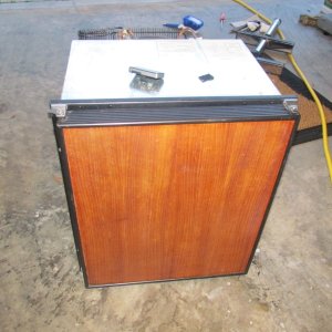 Media 'old fridge (2009) needs new Danfoss compressor per NovaKool troubleshooting checklist' in album 'cutout mod for new fridge, DC muffin fan to left ventilates cabinet'