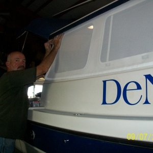Fitting the Phifertex window shades to the boat