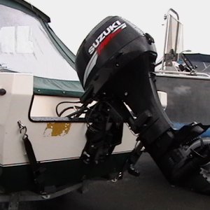 Port view of transom before kicker mount installed