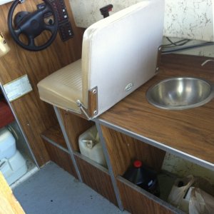 Starboard side cabinetry.