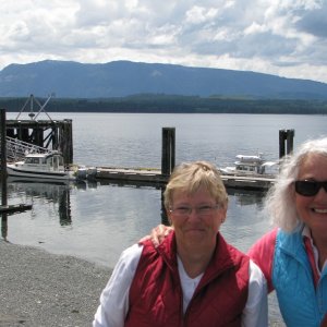 Dixie "Discovery" and Patti "C-Cakes" at Alert Bay