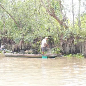 Other forms of fishing, using nets or traps, were common.  The water always looked like this.