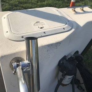 Media 'batteries inside, total of two of these rod holders in front of engine well.' in album 'Exterior'