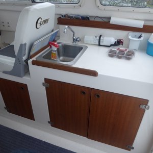My fiberglass counter that everyone loves to hate! (I happen to like the fiberglass, call me strange)