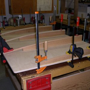 Media 'Making homemade floorboards from epoxy saturated 1/2in baltic birch plywood and cedar supports.  Painted with marine non-skid paint.' in album '(CAVU) fuel tank cover board 01'