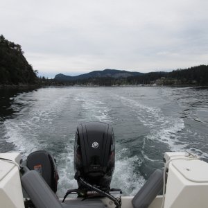 Leaving Deer Harbor. Cruised this speed all the way to Reid, while making and eating breakfast along the way!