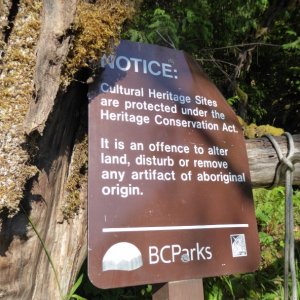 Sign at the landing at Melanie Cove