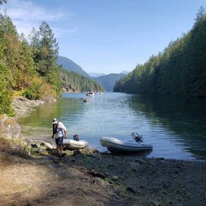 End of Roscoe Bay, to Black Lake. A short hike to one of the warmest lakes around..