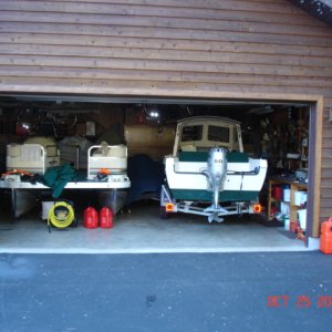 CD-16 Angler winterized and under cover for the winter