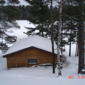 Boat house on Island Lake