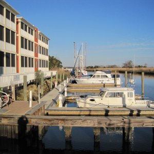 Destiny at Water Street Hotel and Marina.  Great place to stay with the boat docked in front.  We slept at the hotel and took day trips up the intercoastal waterway and out into the gulf.
