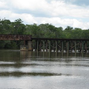 Railroad bridge, Little St Marks River.