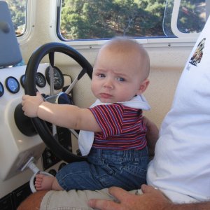 Captain Logan cruising around Lake Casitas