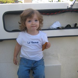 Dad has got me in a Lil Rascal uniform!