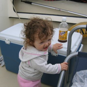 Little Lili helping out on deck