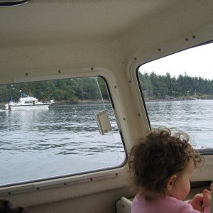 Approaching Roche Harbor, Lili on lookout