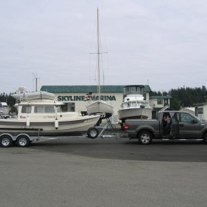 Waiting for sling launch at Skyline Marina in Anacortes
