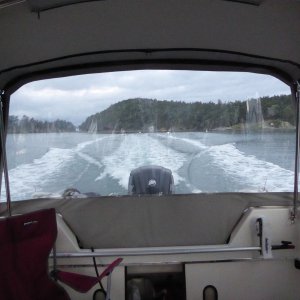 The park ranger did it, so I did too - on plane in Fossil Bay, with no other boats!