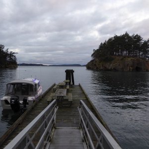 Matia Island state park dock, Christmas Day 2018
