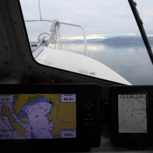 The duck pond known as Bellingham Bay. Or as my boating buddy and fellow C-Brat said, a sweet Christmas gift from nature!
