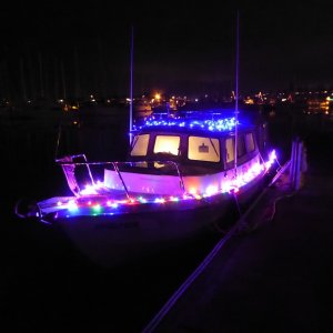 Christmas lights on Christmas night, 2018, Squalicum Harbor
