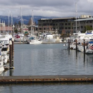 View of boat from other side of the marina