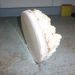 Media 'cut out from fishbox.  Note balsa core and insulation' in album 'hole in fishbox'