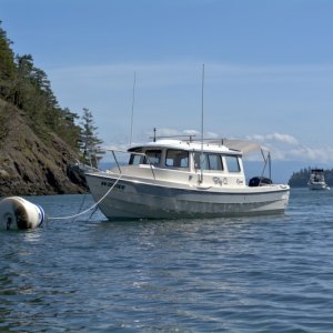 Grabbed my favorite, innermost buoy at Eagle Harbor at low tide, only about 5 feet here.