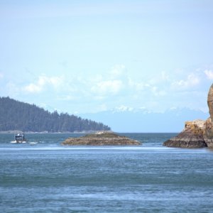 Looking over at Point Lawrence on Orcas