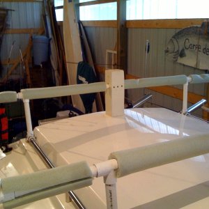 close up of kayak rack
