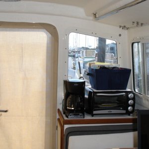 Boat Interior sunbrella shade window covering
