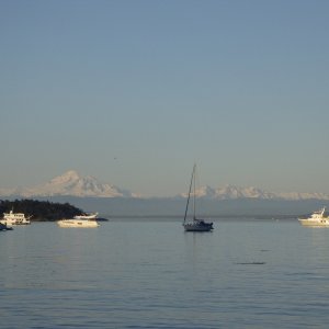 A view of Mount Baker from Echo Bay on Friday night