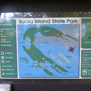 Map of Sucia. I'm at Shallow Bay on the West side for Memorial Day weekend